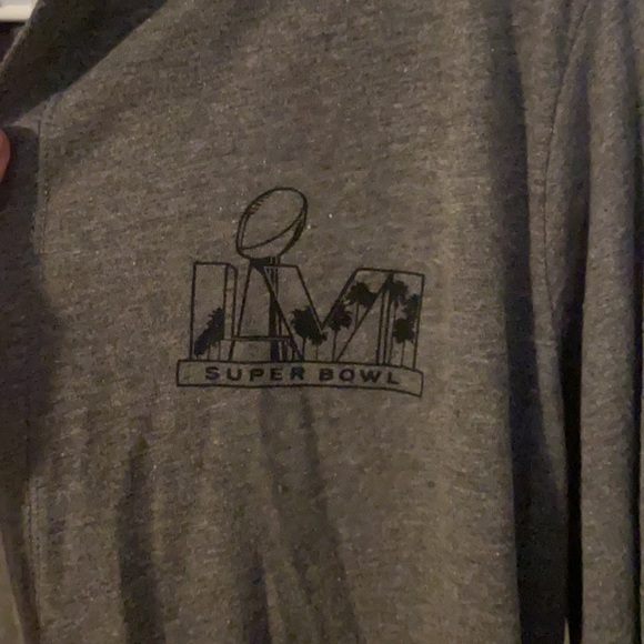 Superbowl 56 open hooded sweatshirt, gray, small - Picture 3 of 3